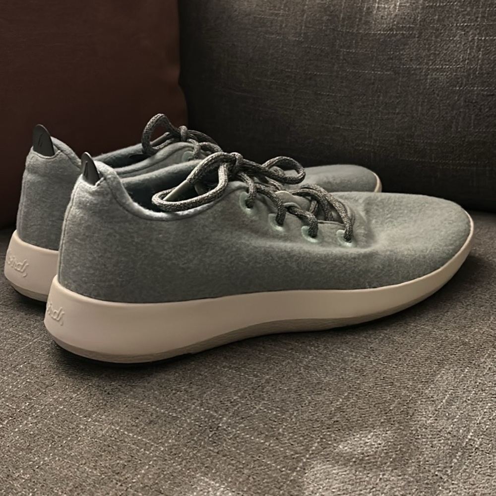 Allbirds Wool Runner Mizzles Men's 13 Running Shoes Light Blue Lace Up Sneakers